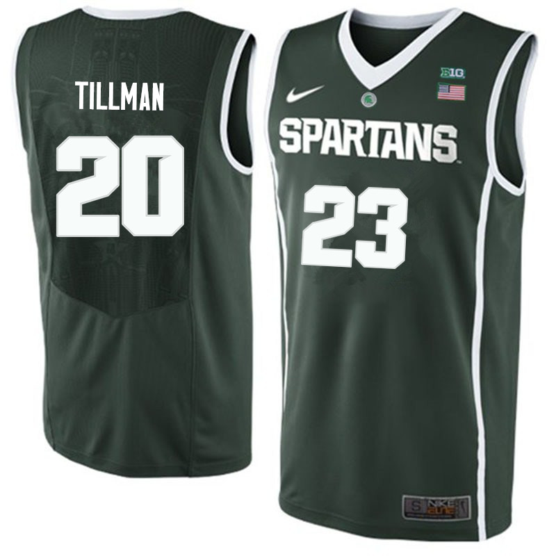 Men #23 Xavier Tillman Michigan State Spartans College Basketball Jerseys Sale-Green